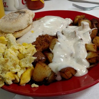 Pappy's Greasy Spoon - Chicken Fried Steak w/Eggs, Red Potatoes & English Muffin! - American Near Me - Canby, Oregon Pappy's Greasy Spoon - Chicken Fried Steak w/Eggs, Red Potatoes & English Muffin! - American Near Me - Canby, Oregon