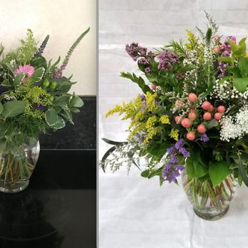 Strelitzia Flower Company - Fields in a Vase that my mom got for Mother's Day (left), Fields in a Vase that I ordered for my mom off the website (right) - Florists Near Me - Davis, California