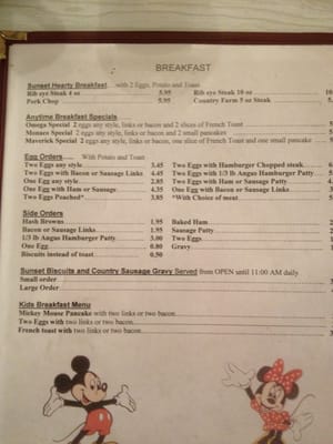 Menu photo 4 Sunset Inn Restaurant Amboy, IL