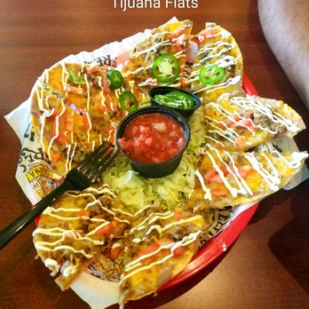 Tijuana Flats - Beef Tostadas without onions and jalapeños on the side. - Tex-Mex Near Me - Royal Palm Beach, Florida Tijuana Flats - Beef Tostadas without onions and jalapeños on the side. - Tex-Mex Near Me - Royal Palm Beach, Florida