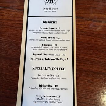The Roadhouse - Dessert menu - Italian Near Me - Hyannis, Massachusetts The Roadhouse - Dessert menu - Italian Near Me - Hyannis, Massachusetts