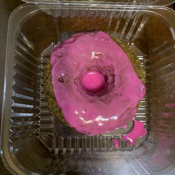 Bristol Doughnut - Matcha vegan gluten free donut with prickly pear glaze. - Coffee & Tea Near Me - Albuquerque, New Mexico