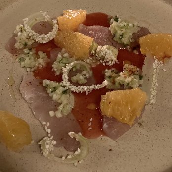 Lark - Tuna w/Blood Orange Ponzu, Sesame Seeds & Celery - New American Near Me - Bala Cynwyd, Pennsylvania Lark - Tuna w/Blood Orange Ponzu, Sesame Seeds & Celery - New American Near Me - Bala Cynwyd, Pennsylvania