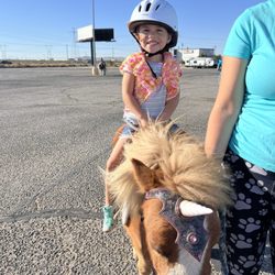 My daughter's first pony ride. Her smile says it all.