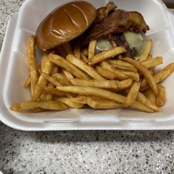 O'Keefe's Tavern - French burger with bacon and fries - American Near Me - Clearwater, Florida