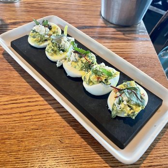 Whiskey Cake Kitchen & Bar - Deviled eggs - New American Near Me - Katy, Texas Whiskey Cake Kitchen & Bar - Deviled eggs - New American Near Me - Katy, Texas