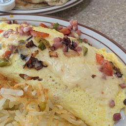Denver omelet with pancakes Denver omelet with pancakes