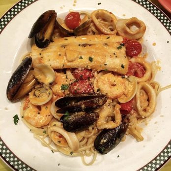 Elizabeth's Pizza - Mahi-mahi Positano with muscles,calamari & shrimp - Italian Near Me - Greensboro, North Carolina