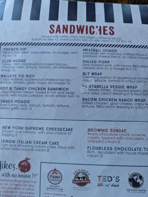 Menu photo 1 Fricano's Manistee River Manistee, MI