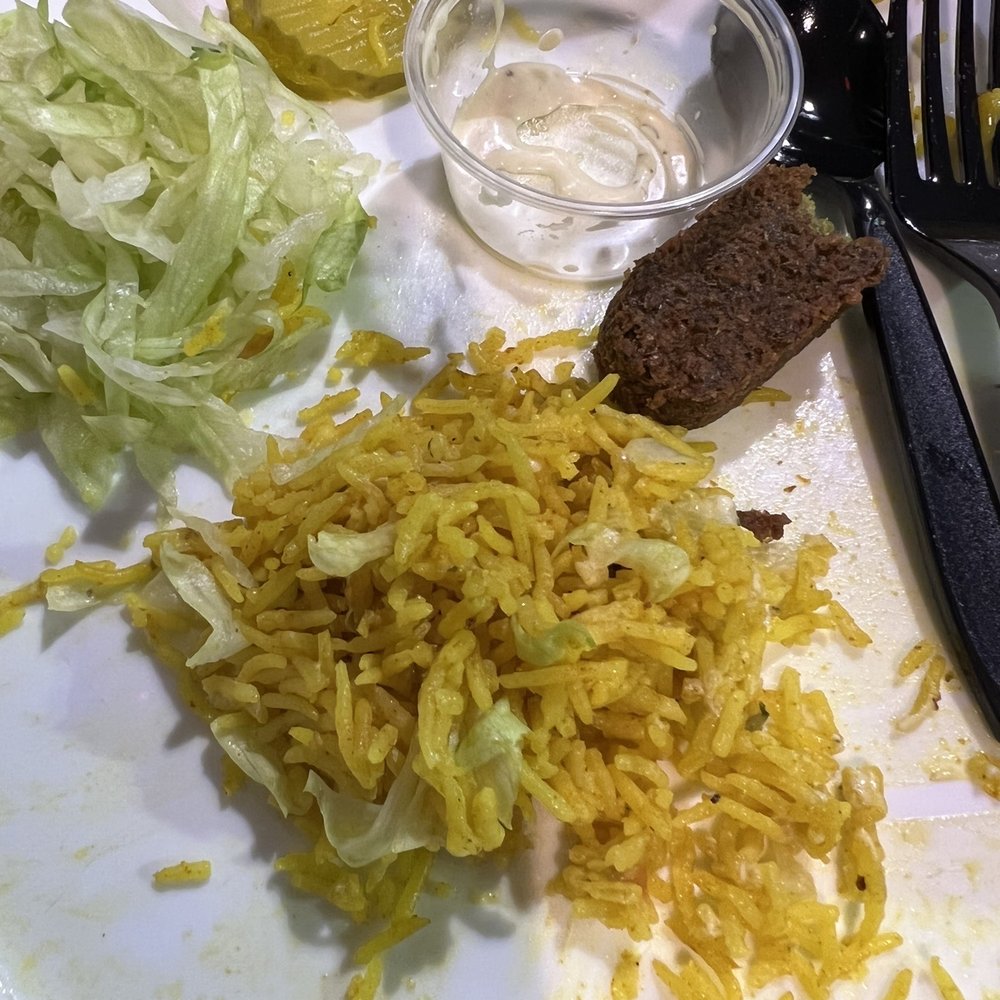 Kenz - Yellow rice plate with falafel - Mediterranean Near Me - Houston, Texas