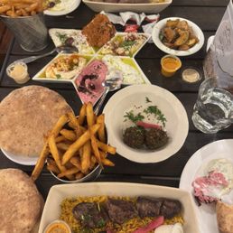 Falafel Mezza Sampler Double Kebab Plate