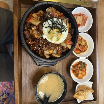 Dolsan Korean BBQ Restaurant - Pork rice bowl with picked stuff and miso soup - Korean Near Me - Mount Laurel Township, New Jersey