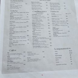 Take out menu.