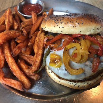 Eureka! - Bison Burger w/ Sweet Potato Fries - American Near Me - Seattle, Washington