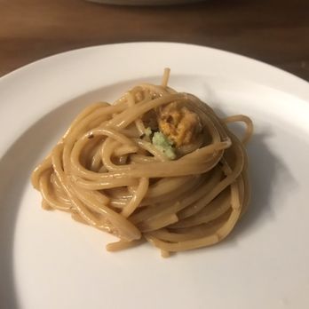 Cafe Hiro - Uni spaghetti I placed on my plate - Italian Near Me - Cypress, California