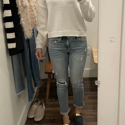 Erin Mavis Clothing - Cute denim, cotton sweater, mules