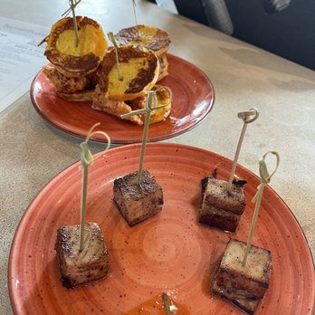 Barrel & Bushel - Pork belly and spicy fried chicken sliders - Bars Near Me - Tysons Corner, Virginia