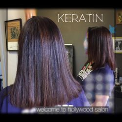 Keratin smoothing treatment, hair color and cut - by John