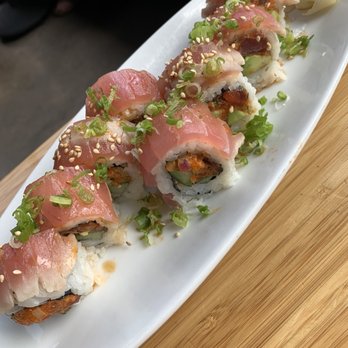 Sushi Den - Red Dragon Roll - Japanese Near Me - Denver, Colorado Sushi Den - Red Dragon Roll - Japanese Near Me - Denver, Colorado