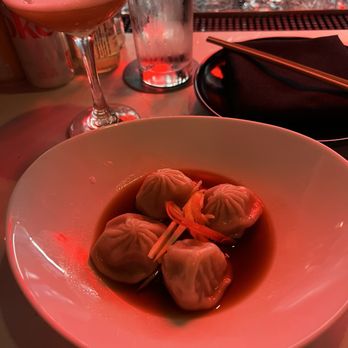 Bar Chinois - Pork XiaoLongBao (XLB) Dumplings and Iron Goddess cocktail - Chinese Near Me - Arlington, Virginia Bar Chinois - Pork XiaoLongBao (XLB) Dumplings and Iron Goddess cocktail - Chinese Near Me - Arlington, Virginia