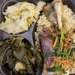 Green & Grill Global Taste - Lamb chop over spiced rice with greens and cabbage - to go!