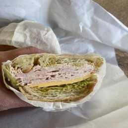 Turkey and cheese in croissant