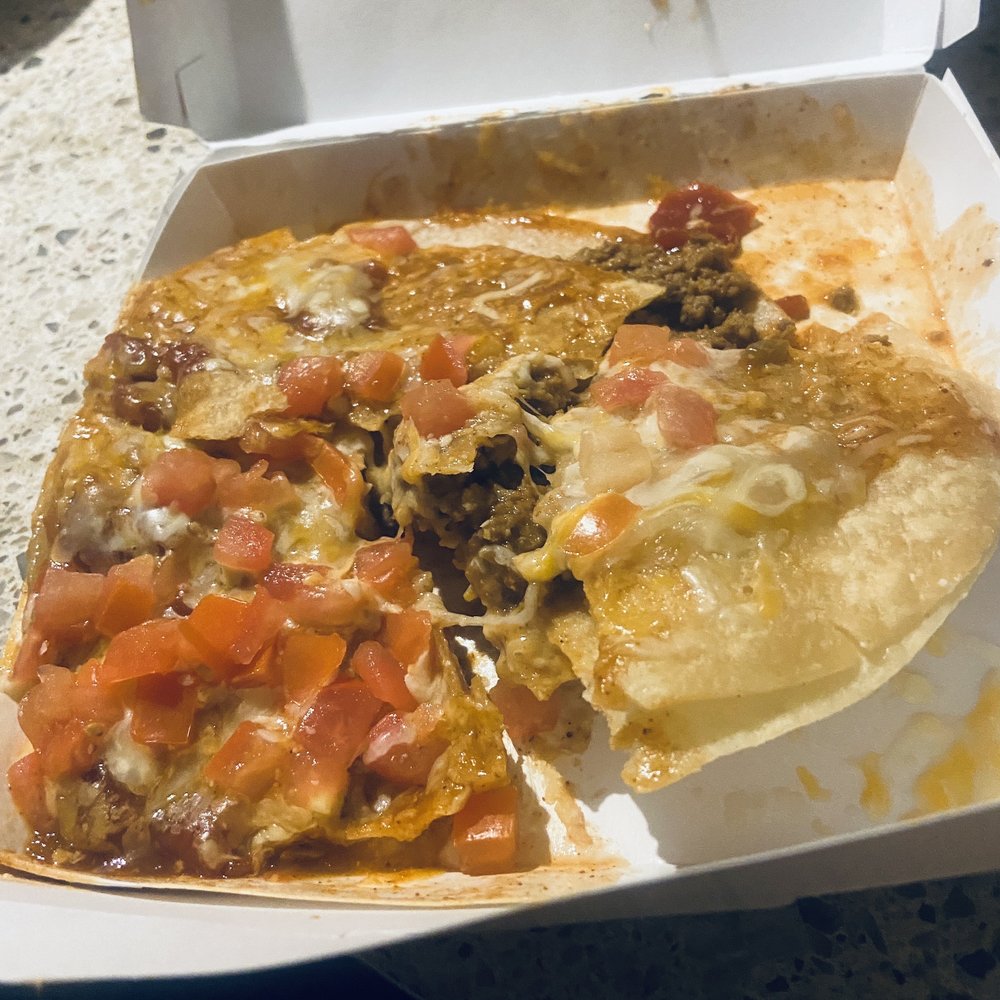 Taco Bell - Mexican Pizza that was torn up before It got to my car in drive through. - Fast Food Near Me - Noblesville, Indiana