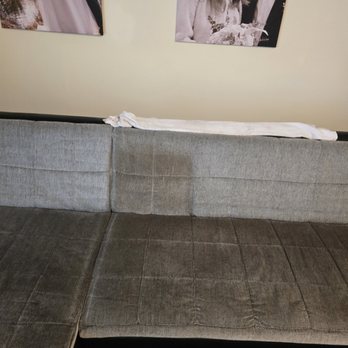 A2Z Action Carpet Cleaning & Repairs - Wow! The most amazing couch cleaning ever! Look at the difference a dry foam cleaning with Pre-spotting with a degreaser. - Carpet Cleaning Near Me - Chantilly, Virginia A2Z Action Carpet Cleaning & Repairs - Wow! The most amazing couch cleaning ever! Look at the difference a dry foam cleaning with Pre-spotting with a degreaser. - Carpet Cleaning Near Me - Chantilly, Virginia