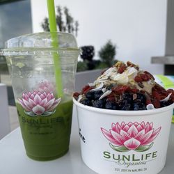 SunLife Organics - Del Mar - Yuzu matcha and billion dollar bowl