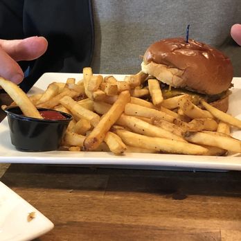 Rail Craft Kitchen & Bar - Bootlegger burger and regular fries - Bars Near Me - Dublin, Ohio Rail Craft Kitchen & Bar - Bootlegger burger and regular fries - Bars Near Me - Dublin, Ohio