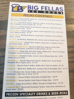 Menu photo 8 Big Fellas Ice House Mansfield, TX