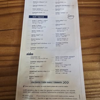 Bartaco - Menu - Tacos Near Me - Aventura, Florida
