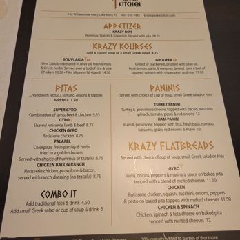 Krazy Greek Kitchen - Lunch menu until 4pm - Greek Near Me - Lake Mary, Florida Krazy Greek Kitchen - Lunch menu until 4pm - Greek Near Me - Lake Mary, Florida