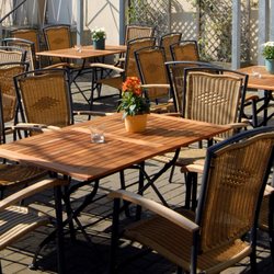 Gasthaus Lübsche Thorweide - Biergarten mit Blick auf das Stadion