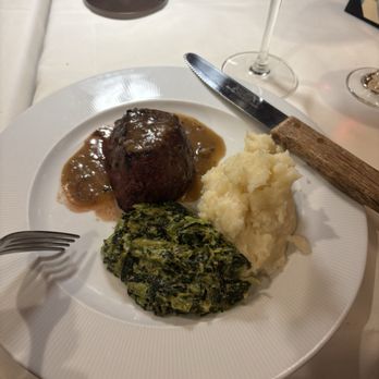 Jake's Steakhouse - Filet Mignon with mashed potatoes and creamed spinach - Steakhouses Near Me - East Meadow, New York Jake's Steakhouse - Filet Mignon with mashed potatoes and creamed spinach - Steakhouses Near Me - East Meadow, New York