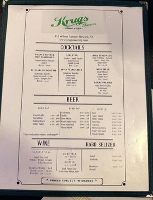 Menu photo 2 Krug's Tavern Newark, NJ