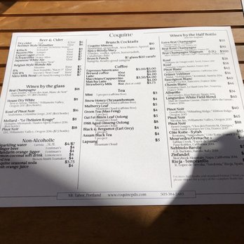 Coquine - 10.19.18 Menu - New American Near Me - Portland, Oregon