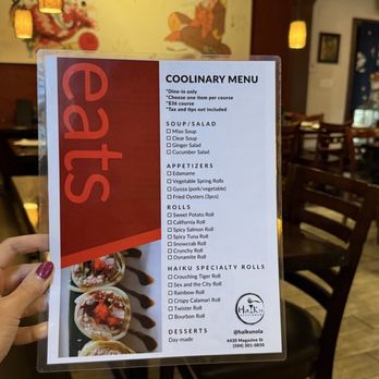 Haiku Sushi - Menu - Sushi Bars Near Me - New Orleans, Louisiana Haiku Sushi - Menu - Sushi Bars Near Me - New Orleans, Louisiana