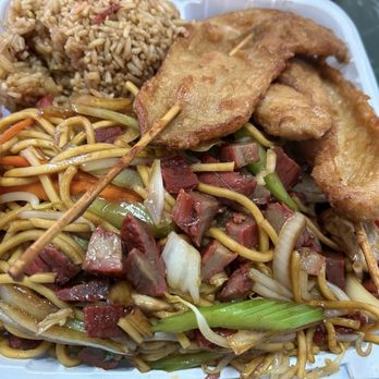 China Taste - Pork lo mein w/ chicken teriyaki - Chinese Near Me - Windham, Maine