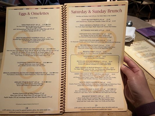 Menu photo 1 The Cheesecake Factory Brea, CA Menu photo 1 The Cheesecake Factory Brea, CA