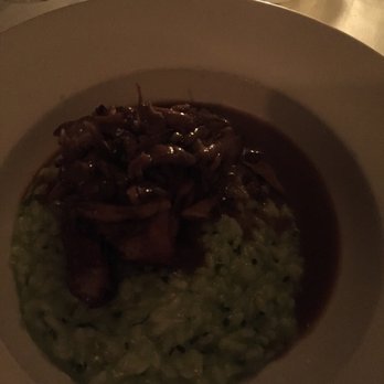 La Plage Wading River - Duck Leg Confit with chive risotto and tableside mushrooms/gravy - French Near Me - Wading River, New York La Plage Wading River - Duck Leg Confit with chive risotto and tableside mushrooms/gravy - French Near Me - Wading River, New York