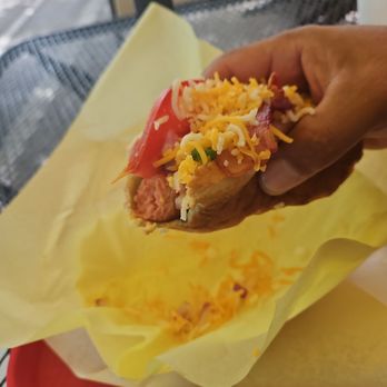 Main Street Footers - Getting all up in that bacon cheese footer. - Hot Dogs Near Me - Turlock, California