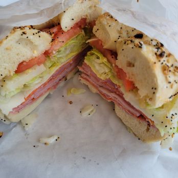Bagel Bin - Italian Sandwich (no turkey) on a toasted everything bagel. - Bagels Near Me - Huntersville, North Carolina Bagel Bin - Italian Sandwich (no turkey) on a toasted everything bagel. - Bagels Near Me - Huntersville, North Carolina