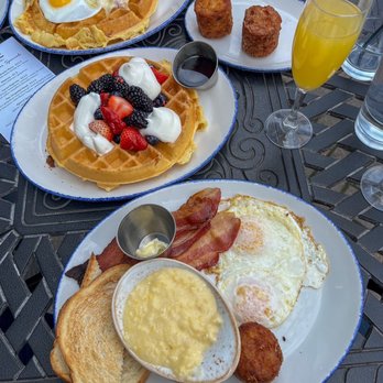 Green Pig Bistro - Traditional American Breakfast* **  GPB Waffle Croque Madame Stuffed Waffle* - New American Near Me - Arlington, Virginia