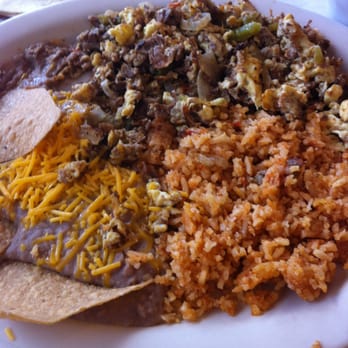 Shirley's Kitchen - This was my platter of Machaca & eggs AFTER I'd already taken half  of it and made a burrito!  Portions are definitely generous. - Diners Near Me - La Mesa, California