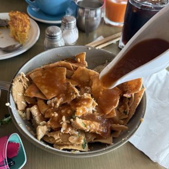 Rico's - Red chilaquiles with chicken and egg - Coffee & Tea Near Me - Mazatlán, SIN Rico's - Red chilaquiles with chicken and egg - Coffee & Tea Near Me - Mazatlán, SIN