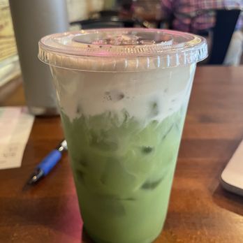 Standard Coffee - Iced matcha with rose cold foam - Coffee & Tea Near Me - Monroe, Louisiana