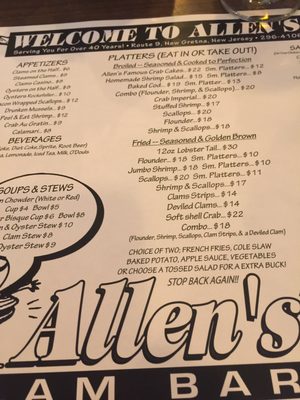 Menu photo 4 Allen's Clam Bar New Gretna, NJ