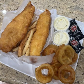 Ann’s Fish & Chip’s - Fish n chips with a side of onion rings. - Pubs Near Me - Hughson, California Ann’s Fish & Chip’s - Fish n chips with a side of onion rings. - Pubs Near Me - Hughson, California