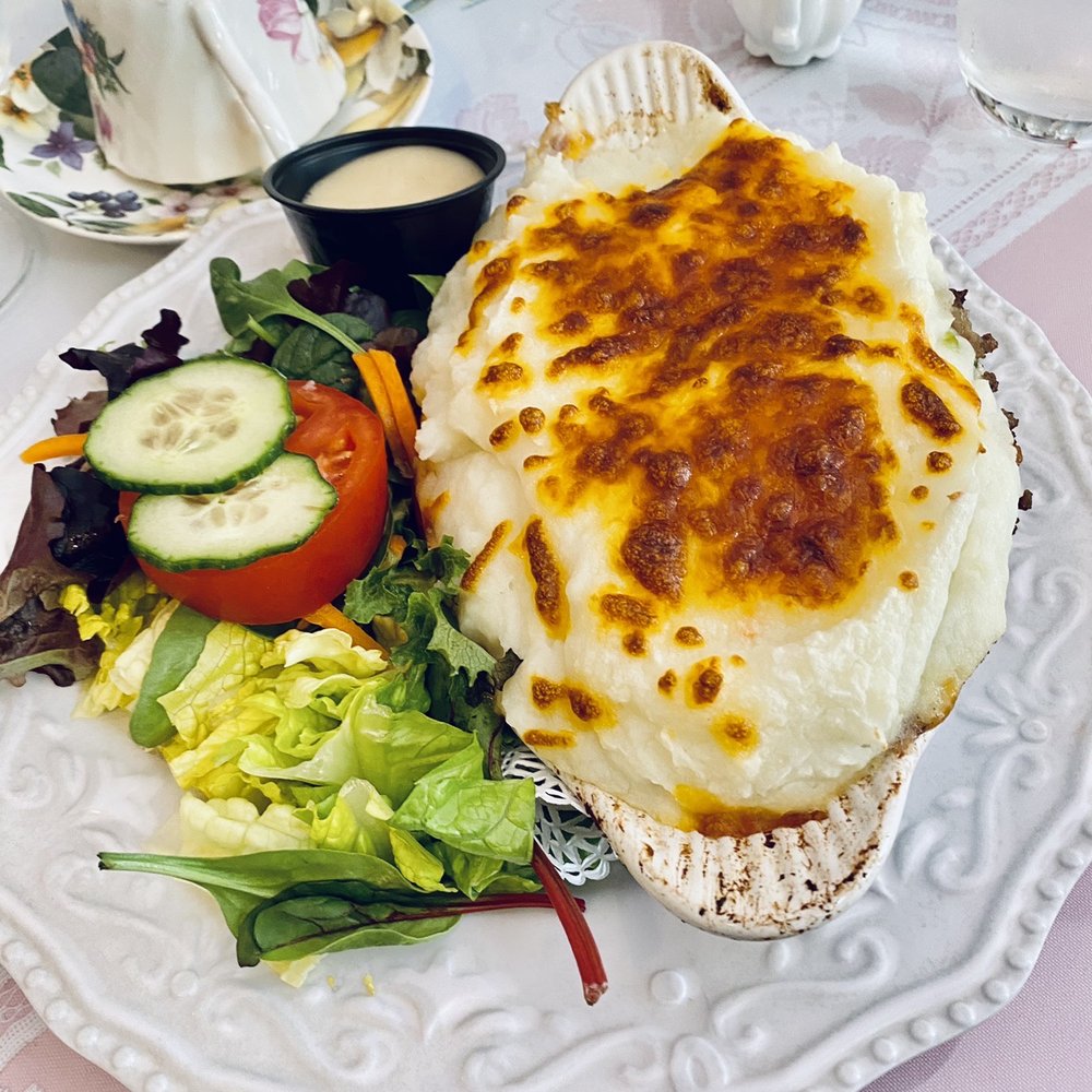 Brambles English Tea Room - Shepherd's pie!  Yummy - Tea Rooms Near Me - Naples, Florida